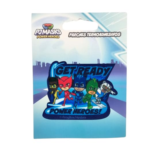 COMERCIAL MERCERA, Aufnäher Patches, Pj Mask, Aufnäher Ideal für Mützen, Jacken, T-Shirts oder Schultaschen, Gedruckt, 100% Polyester, (Power Heroes) von CMM COMERCIAL MERCERA