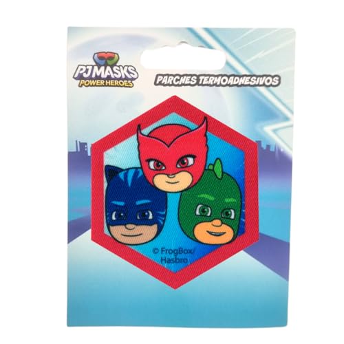 COMERCIAL MERCERA, Aufnäher Patches, Pj Mask, Aufnäher Ideal für Mützen, Jacken, T-Shirts oder Schultaschen, Gedruckt, 100% Polyester, (Team PJ Masks) von CMM COMERCIAL MERCERA