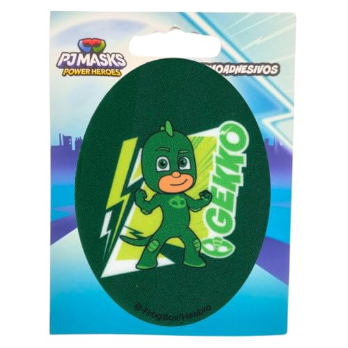 COMERCIAL MERCERA, Aufnäher Patches, Pj Mask, Knieflicken, Ideal zum Reparieren von Hosen und Jacken, Gedruckt, 100% Polyester, (Gekko) von CMM COMERCIAL MERCERA