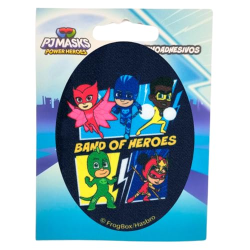 COMERCIAL MERCERA, Aufnäher Patches, Pj Mask, Knieflicken, Ideal zum Reparieren von Hosen und Jacken, Gedruckt, 100% Polyester, (Team PJ Masks) von CMM COMERCIAL MERCERA