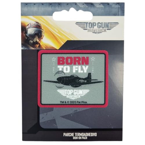 COMERCIAL MERCERA, Aufnäher Patches, Top Gun, Aufnäher Ideal für Mützen, Jacken, T-Shirts oder Schultaschen, Gedruckt, 100% Polyester, (Born to Fly) von CMM COMERCIAL MERCERA