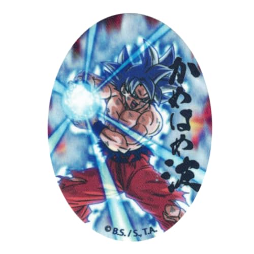 COMERCIAL MERCERA, Dekorativer Aufnäher zum Aufbügeln, Dragon Ball, Thermo-Knieflicken Dragon Ball zum Reparieren von T-Shirts, Jacken, Hosen, 100% Polyester, 11x8 cm (Kame Goku Super Saiyan Blau) von CMM COMERCIAL MERCERA