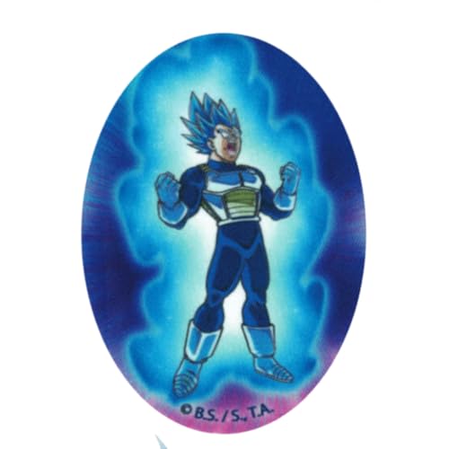 COMERCIAL MERCERA, Dekorativer Aufnäher zum Aufbügeln, Dragon Ball, Thermo-Knieflicken Dragon Ball zum Reparieren von T-Shirts, Jacken, Hosen, 100% Polyester, 11x8 cm (Vegeta Super Saiyan Blau) von CMM COMERCIAL MERCERA