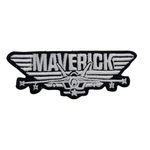 COMERCIAL MERCERA, Top Gun Aufnäher Patches, Maverick Abzeichen XL, Originale, Aufnäher Ideal für Jacken, Aufnäher für Jacken, Personalisiere deine Top Gun Jacke, Großes Format, 100% Polyester von CMM COMERCIAL MERCERA