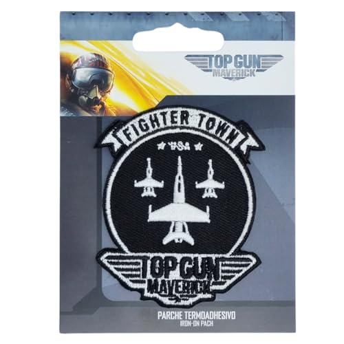 COMERCIAL MERCERA, Top Gun Aufnäher Patches, Maverick Fighter Town, Originale, Aufnäher Ideal für Mützen, Jacken, T-Shirts oder Schultaschen, 100% Polyester von CMM COMERCIAL MERCERA