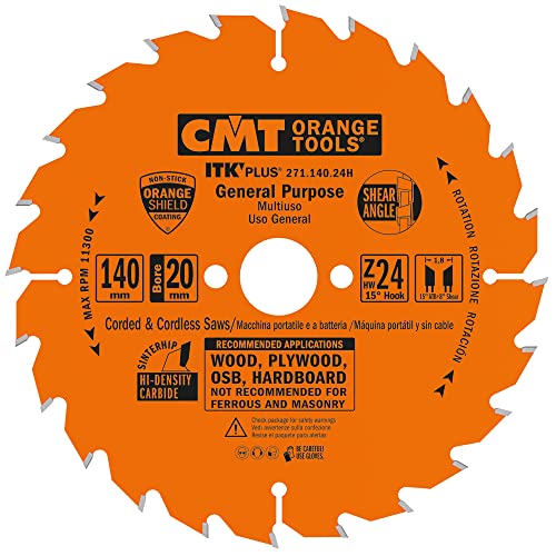 CMT ORANGE TOOLS 271.140.24H - KREISSÄGEBLÄTTER ULTRA ITK HW 140X1.8/1.2X20 (+16) Z24 ATB+S von CMT ORANGE TOOLS