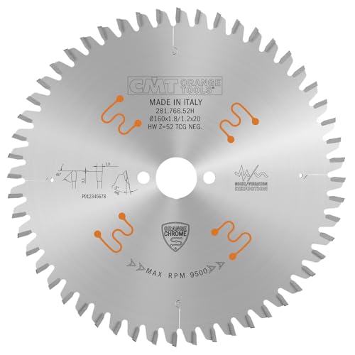 CMT ORANGE TOOLS 281.766.52H - KREISSÄGEBLÄTTER HW 165x1.8/1.2x20 Z52 TCG Neg von CMT ORANGE TOOLS