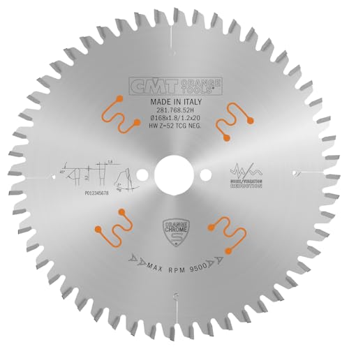 CMT ORANGE TOOLS 281.768.52H - KREISSÄGEBLÄTTER HPL HW 168x1.8/1.2x20 Z52 TCG Neg von CMT ORANGE TOOLS