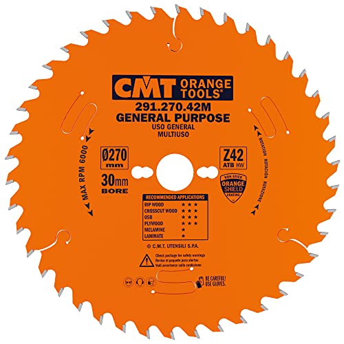 CMT ORANGE TOOLS 291.270.42M - UNIVER.-KREISSÄGE FÜR HANDMASCHINEN 270X2.8X30 Z=42 15° WECHSELZAHN von CMT ORANGE TOOLS