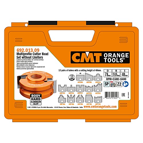 CMT ORANGE TOOLS 692.013.09 - 13-TEILIGES MULTIPROFILSET OHNE ABWEISER D=78X40 F=19,05 von CMT ORANGE TOOLS