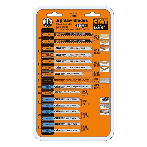 CMT ORANGE TOOLS JT016-16 PCS. STICHSÄGEBLÄTTER SET SCHAFT von CMT ORANGE TOOLS