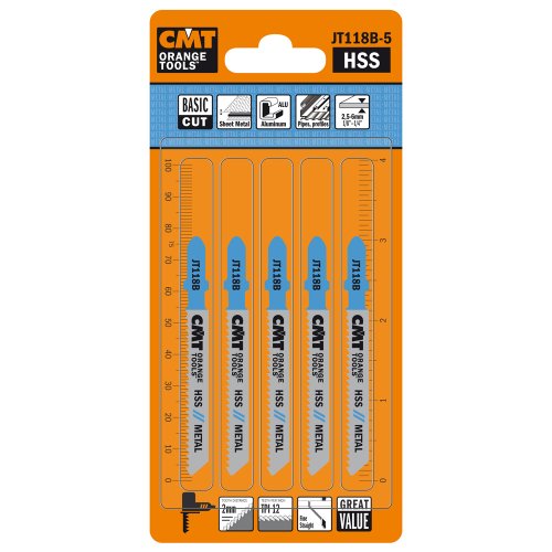 CMT ORANGE TOOLS JT118B-5-5 HCS-STICHSÄGEBLÄTTER FÜR EBENES UND FEINES HOLZ 76X2X12TPI von CMT ORANGE TOOLS