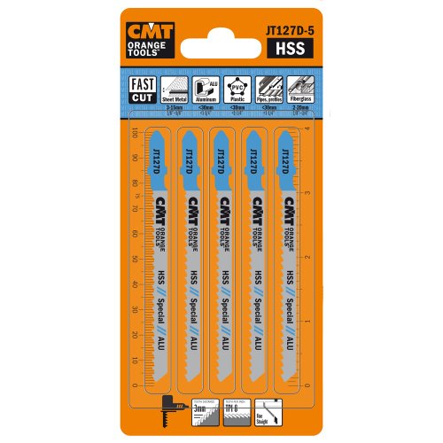 CMT ORANGE TOOLS JT127D-5-5 HCS-STICHSÄGEBLÄTTER FÜR EBENES UND FEINES ALUMINIUM 100X3X8TPI von CMT ORANGE TOOLS