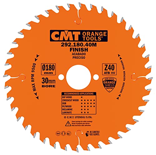 CMT ORANGE TOOLS 292.180.40M - QUERSCHNITTSÄGE FÜR HANDMASCHINEN 180X2.6X30 Z=40 15° WECHSELZAHN von CMT