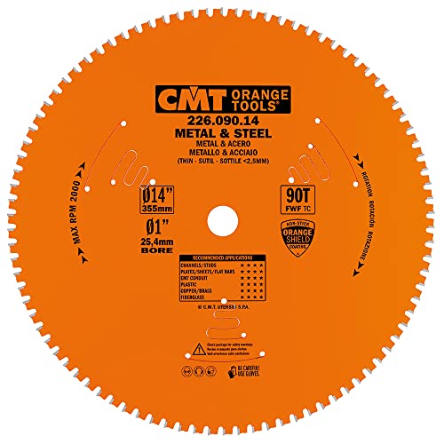 CMT ORANGE TOOLS 226.090.14 - KREISSÄGEBLATT FÜR TROCKENE SCHNITTE 355X2,2X25,4 Z=90 8' FWF von CMT