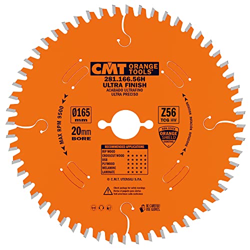 CMT ORANGE TOOLS 281.166.56H - KREISSÄGEBLATT HW 165X2.2/1.6X20 Z56 TCG -3°NEG von CMT