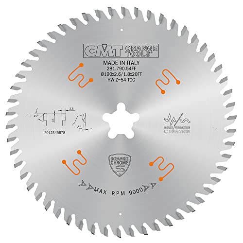 CMT ORANGE TOOLS 281.790.54FF - KREISSÄGEBLÄTTER CHROME HW 190X2.65/1.8X20FF Z54 TCG 4POS von CMT