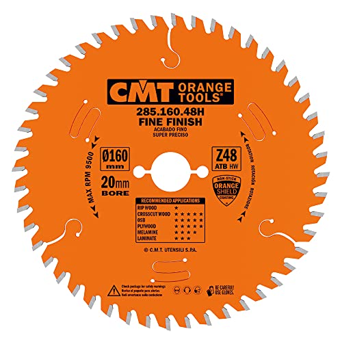 CMT ORANGE TOOLS 285.160.48H - PRÄZISIONS-KREISSÄGEBLATT 160X2.2X20 Z=48 15° ATB von CMT