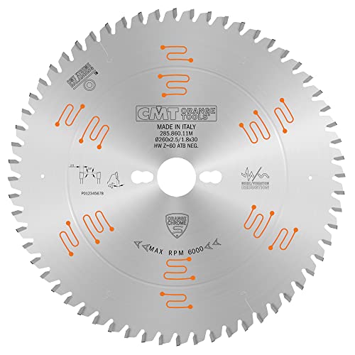 CMT ORANGE TOOLS 285.860.11M - KREISSÄGEBLÄTTER CHROME HW 260X2.5/1.8X30 Z60 ATB -5NEG von CMT