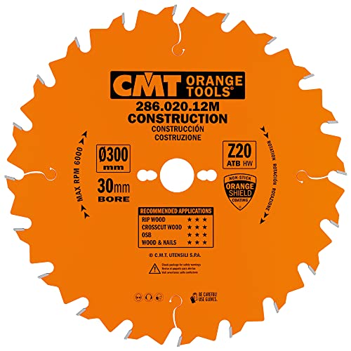 CMT ORANGE TOOLS 286.020.12M - KREISSÄGEBLATT FÜR BAUUNTERNEHMER 300X2.8X30 Z=20 5° WECHSELZAHN von CMT