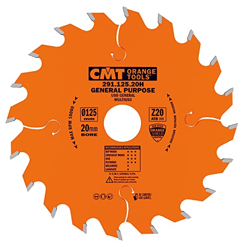 CMT ORANGE TOOLS 291.125.20H - HANDKREISSÄGEBLATT - LÄNGSSCHNITT 125X2.4X20 Z=20 15° WECHSELZAHN von CMT