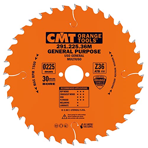 CMT ORANGE TOOLS 291.225.36M - UNIVERSELL-HANDKREISSÄGE - QUERSCHNITT 225X2.8X30 Z=36 15° WECHSELZAHN von CMT