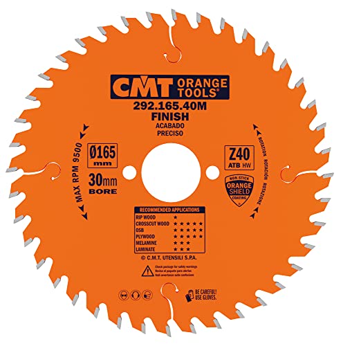 CMT ORANGE TOOLS 292.165.40M - QUERSCHNITTSÄGE FÜR HANDMASCHINEN 165X2.6X30 Z=40 15° ATB von CMT