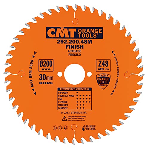 CMT ORANGE TOOLS 292.200.48M - QUERSCHNITTSÄGE FÜR HANDMASCHINEN 200X2.8X30 Z=48 15° WECHSELZAHN von CMT