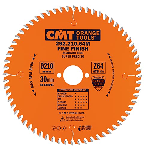 CMT ORANGE TOOLS 292.210.64M - QUERSCHNITTSÄGE FÜR HANDMASCHINEN 210X2.8X30 Z=64 15° WECHSELZAHN von CMT