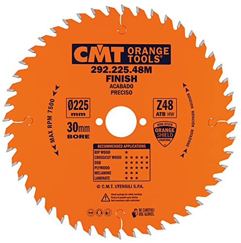 CMT ORANGE TOOLS 292.225.48M - QUERSCHNITTSÄGE FÜR HANDMASCHINEN 225X2.8X30 Z=48 15° WECHSELZAHN von CMT