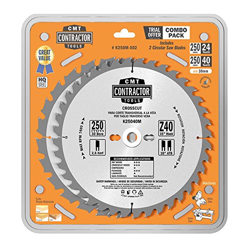 CMT ORANGE TOOLS K250M-X02-2-ER PACK KREISSÄGEBLÄTT 250X2.6/1.8X30 Z24+40 ATB von CMT