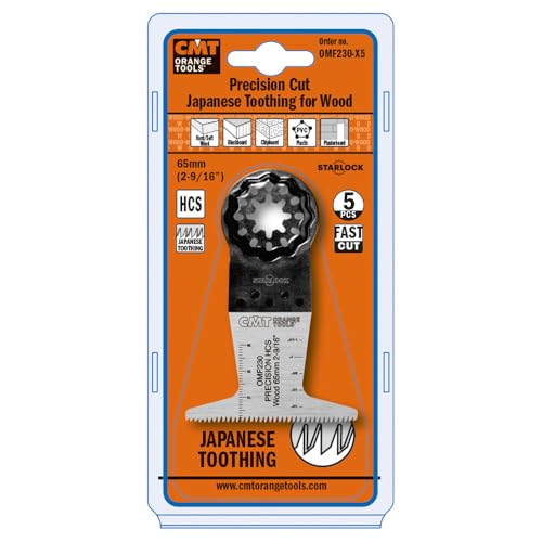 CMT ORANGE TOOLS OMF230-X5 - PRÄZISIONSSCHNITT BIM 65X50MM (5 PCS) von CMT