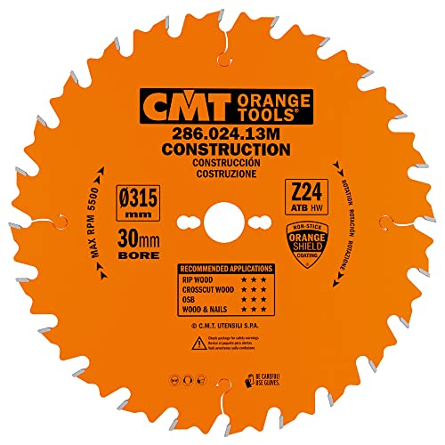 CMT Orange Tools 286.024.13 M Kreissägeblatt für den Bau, 315 x 3,2 x 30 mm, Z 24 ATB von CMT