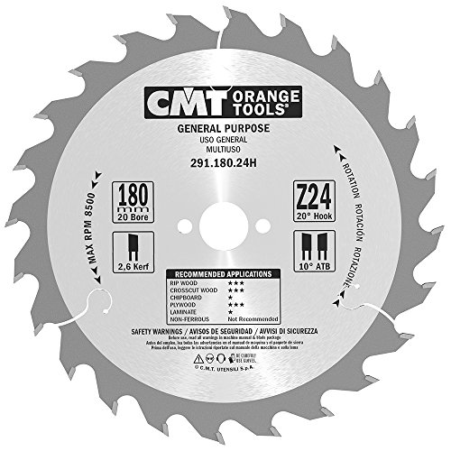 CMT ORANGE TOOLS 291.180.24H - UNIVERSELL-HANDKREISSÄGE - QUERSCHNITT 180X2.6X20 Z=24 WECHSELZAHN von CMT