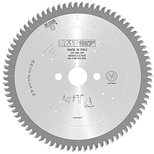 CMT Orange Tools Kreissägeblatt HW 250 x 3,2 / 2,5 x 32 Z=80 TCG - 297.080.10P - für eisenfreies Material, Plastik und Laminat von CMT