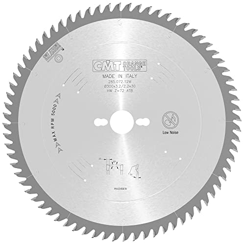 CMT Orange Tools Kreissägeblatt HW 300 x 3,2 / 2,2 x 30 Z=72 15° ATB - 285.072.12M - für Querschnitte / Feinschnitte von CMT