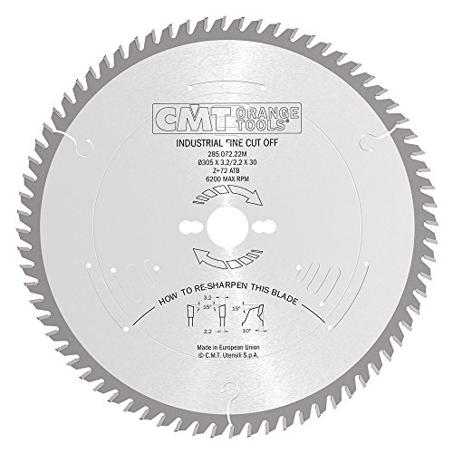 CMT Orange Tools Kreissägeblatt HW 305 x 3,2 / 2,2 x 30 Z=72 15° ATB - 285.072.22M - für Querschnitte / Feinschnitte von CMT