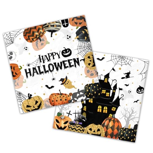 40 Stück Happy Halloween Servietten - Halloween-Party-Dekoration von CMUSKO