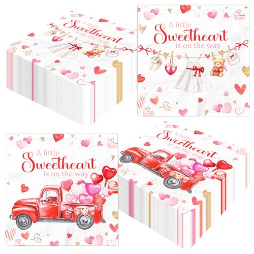 Servietten mit Aufschrift "A Little Sweetheart is on the way", 40 Stück von CMUSKO