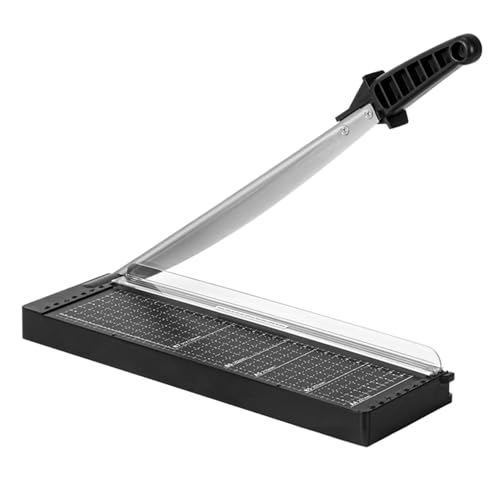 1 PC Paper Trimmer, Papierschneider Guillotine, Papierschneider für Karton, Guillotine Papierschneider 12 Zoll Schnittlänge, Plastikbasis-Papier-Schneidebrett für Zuhause, Büro, Schule, Bewerben von CNAFGBGG