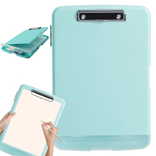 1pc-Zwischenablage mit Speicher A4 PP Storage-Zwischenablage mit hängenden Loch Minimalist Blue Clip-Board mit nicht rutschem Griff für Krankenpflege, Schule, Büro von CNAFGBGG