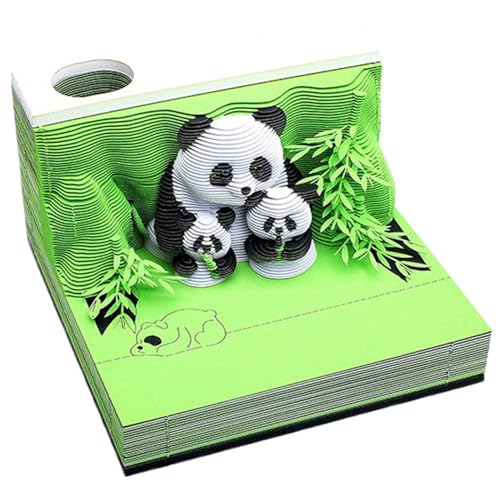 3D -Kalender 2025 Wochen Kalender Papier schnitzen Panda -Zeitstück mit Acrylcover, Artsy Desktop -Kalender & Notizblock für Schule, Zuhause, Bürodekoration. von CNAFGBGG