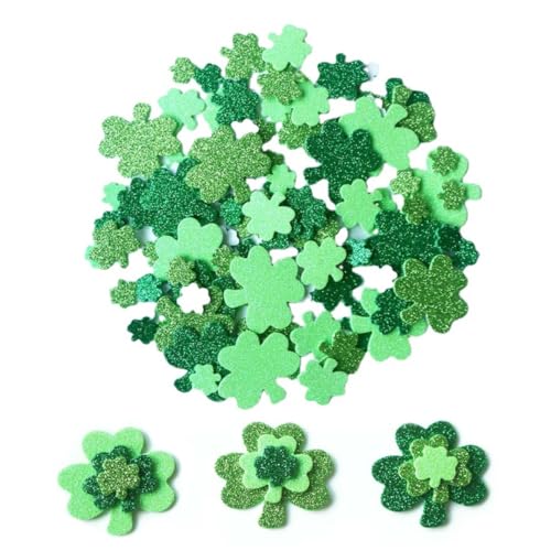 400pcs St. Patrick's Day Foam Aufkleber Shamrock Glitter Aufkleber Aufkleber Sticker Patrick Aufkleber für Irish Party Decor von CNAFGBGG