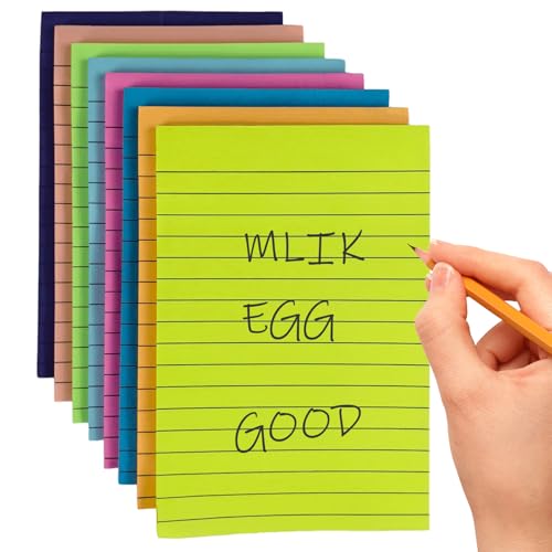 8 Pack -Sticky Notes 4x6, 50 Blätter/Pack helle klebrige Notizpolster, farbenfrohe Sticky -Noten mit Leitungen, Notizblocketten für Büroschulen -Schreibtischzubehör... von CNAFGBGG