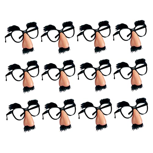 CNAFGBGG 12pcs Halloween Lustige Brille für Erwachsene 4,72 x 4,33 Zoll niedliche Plastikgläser mit Augenbrauen Schnurrbart Brille für Kinder -Party -Gefälligkeiten. von CNAFGBGG