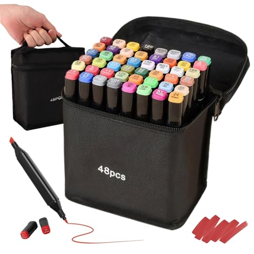 CNAFGBGG 48pcs Graffiti-Marker Set Farbmarker Dual Tipp von CNAFGBGG