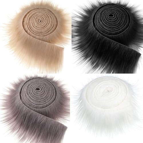 CNAFGBGG 4pcs Therian Maske DIY Kit Faux Fuzzy Stoff 59 Pelzung für Halloween -Maske, die leicht zu schneiden sind, Furr -Fuzzy -Stoff, Faux Furr für DIY Gear Masquerade Cosplay von CNAFGBGG