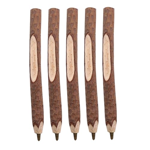 CNAFGBGG 5pcs Holzstift, natürlicher Holzstift, dreidimensionale Nicht-Schlupf-Kugelschreiber, glattes Schreiben von schwarzen Tintenstiften für Büroschulengeschenke... von CNAFGBGG