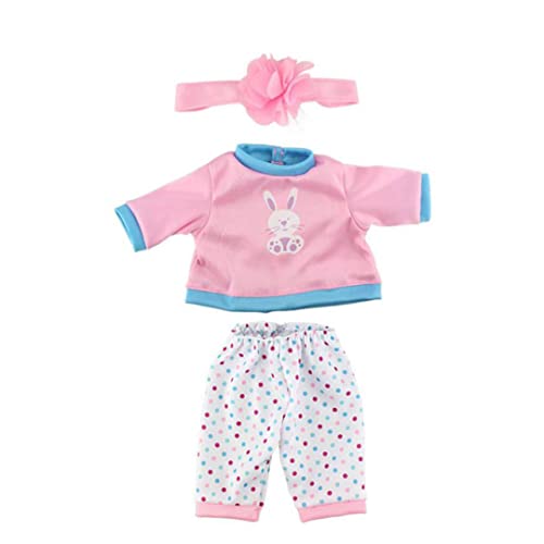 CNAFGBGG Babypuppentuchpuppe Kleider Kleidung Outfits Mini Handwerk handgefertigte Kostüme Pyjama Puppen Matching Accessoires 17inch Pink Kinder. von CNAFGBGG