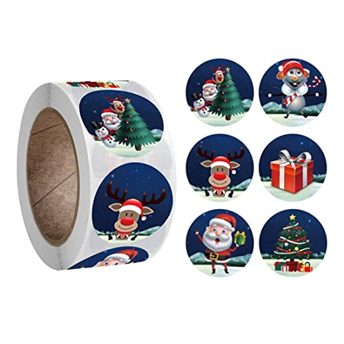 Weihnachtsaufkleber Etiketten Tags Rollen 2,5 cm Santa Snowman Rentier für Geschenktüten Fenster Wanddekor 500pcs Style3. von CNAFGBGG